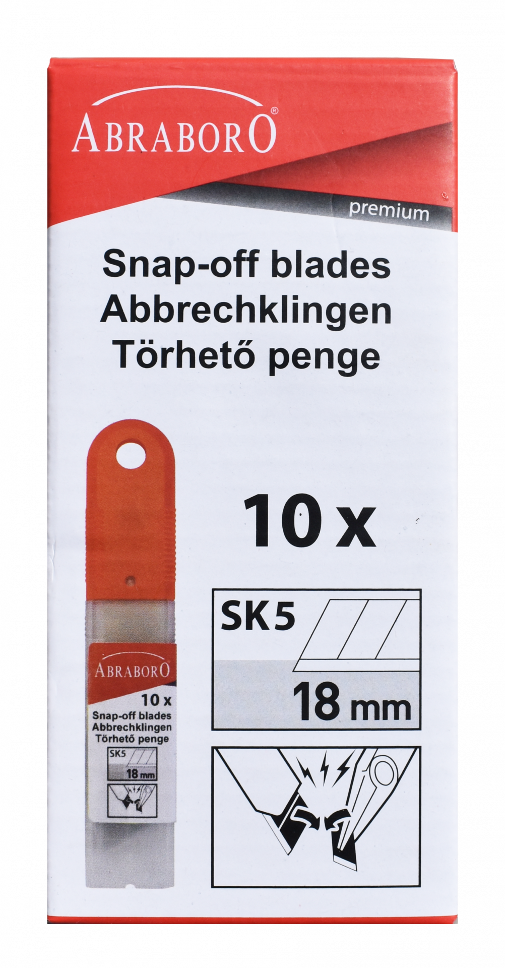 Abraboro SK5 Profi tördelhető penge, 18 mm, 10 x 10 db-os csomag termék fő termékképe