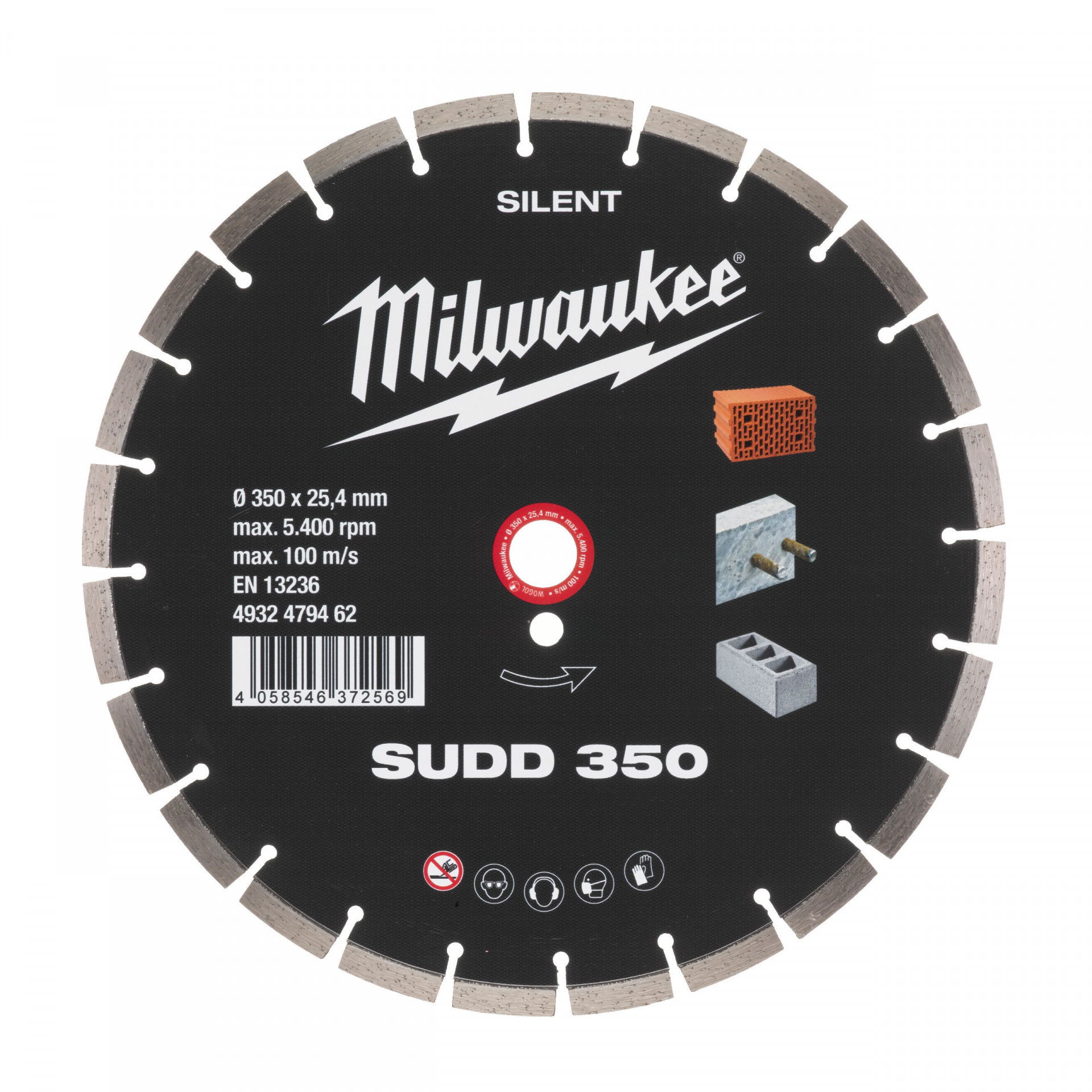 Milwaukee SUDD gyémánt vágótárcsa, csendes, Ø350 mm termék fő termékképe